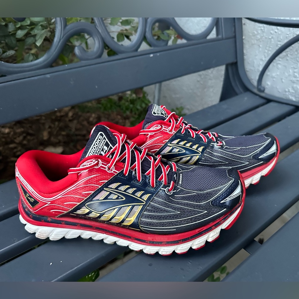 Brooks Glycerin 14 Shoes Women's Size 8.5 Summer Olympic 2016 Red White Blue USA
